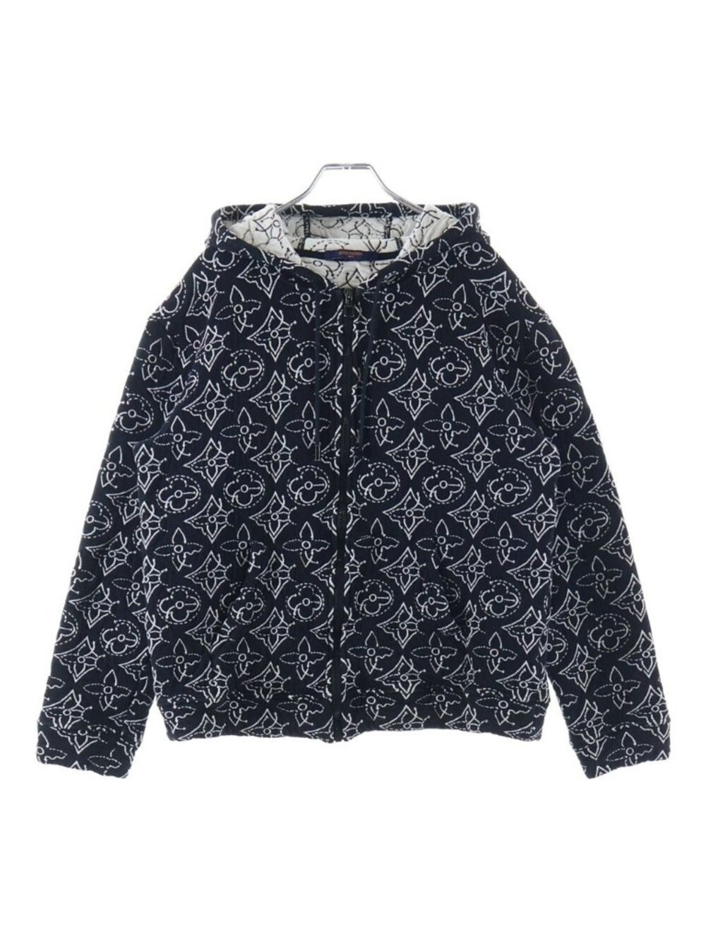 Louis Vuitton NBA Monogram Sturati the Flower Quilted Zip Up Hoodie Black